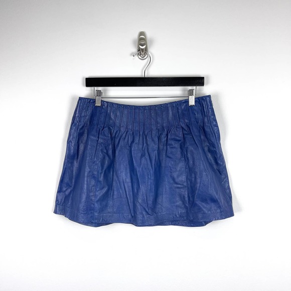 SACHIN + BABI Esmeralda Leather Mini Skirt Blue 6 - Picture 3 of 7